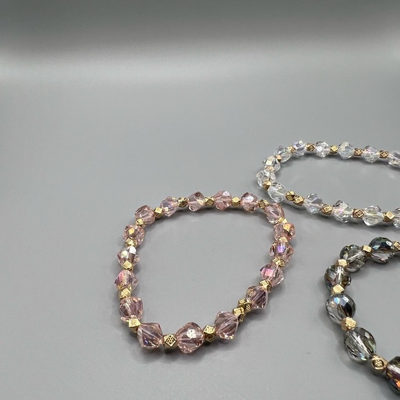 Elegant Crystal Beaded Bracelets Set - Handmade #169 - Picture 3 of 6